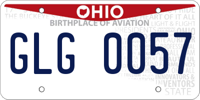 OH license plate GLG0057