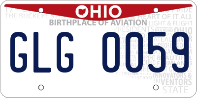 OH license plate GLG0059