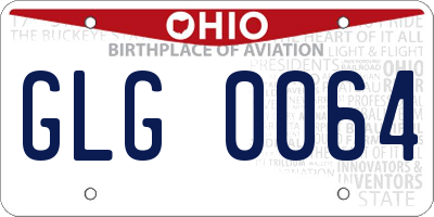 OH license plate GLG0064