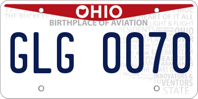 OH license plate GLG0070
