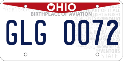 OH license plate GLG0072
