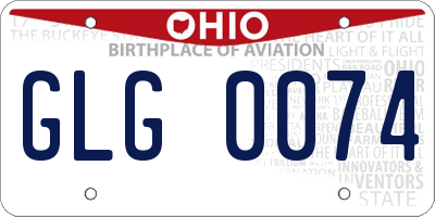 OH license plate GLG0074