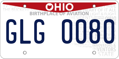 OH license plate GLG0080