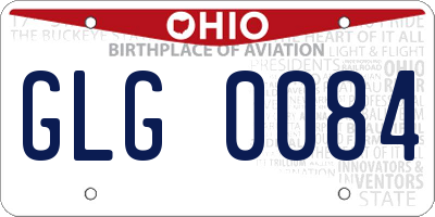 OH license plate GLG0084