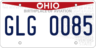 OH license plate GLG0085