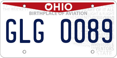 OH license plate GLG0089