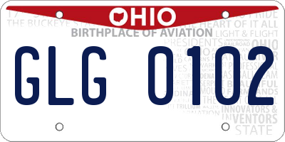 OH license plate GLG0102