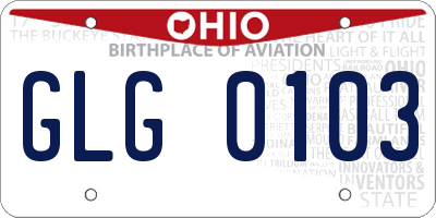 OH license plate GLG0103