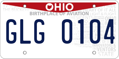 OH license plate GLG0104