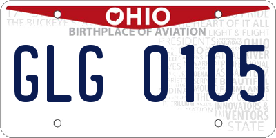 OH license plate GLG0105