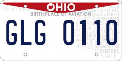 OH license plate GLG0110