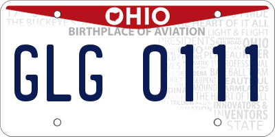 OH license plate GLG0111