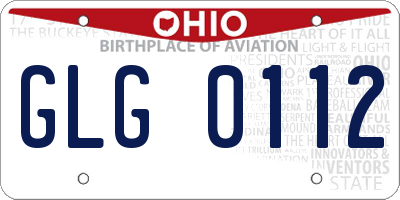 OH license plate GLG0112