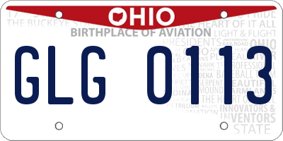 OH license plate GLG0113