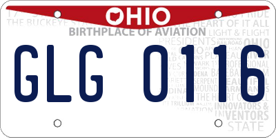OH license plate GLG0116