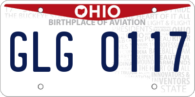 OH license plate GLG0117