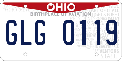 OH license plate GLG0119