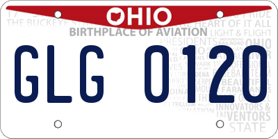 OH license plate GLG0120
