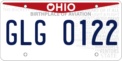 OH license plate GLG0122