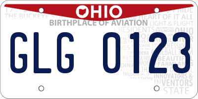 OH license plate GLG0123