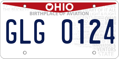 OH license plate GLG0124