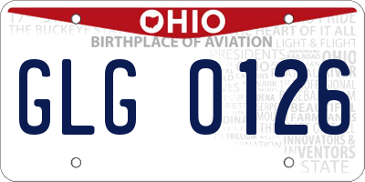 OH license plate GLG0126