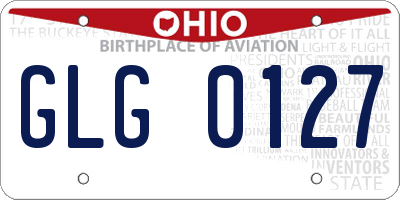 OH license plate GLG0127