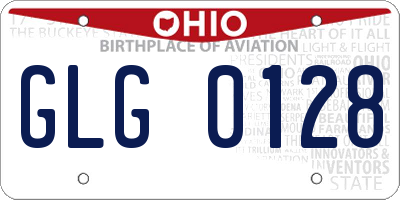 OH license plate GLG0128