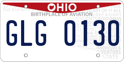 OH license plate GLG0130