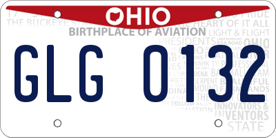 OH license plate GLG0132