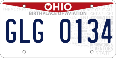 OH license plate GLG0134