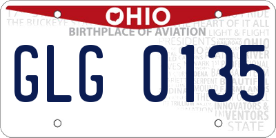OH license plate GLG0135