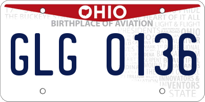 OH license plate GLG0136