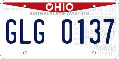OH license plate GLG0137