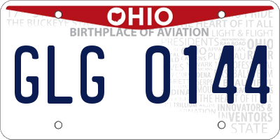 OH license plate GLG0144