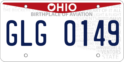 OH license plate GLG0149