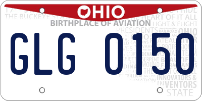 OH license plate GLG0150