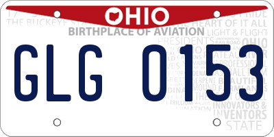 OH license plate GLG0153