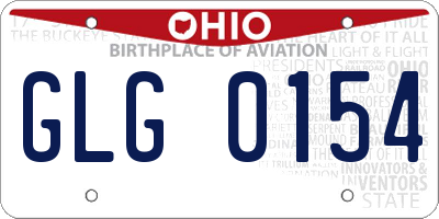 OH license plate GLG0154