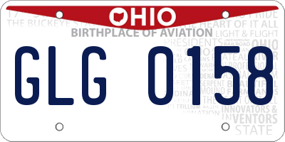 OH license plate GLG0158