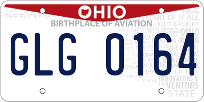 OH license plate GLG0164