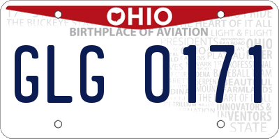 OH license plate GLG0171