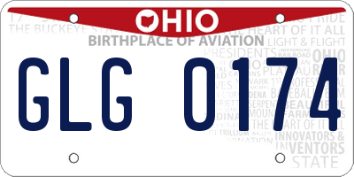 OH license plate GLG0174