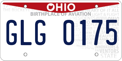 OH license plate GLG0175