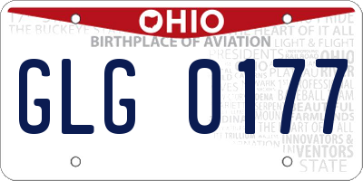 OH license plate GLG0177