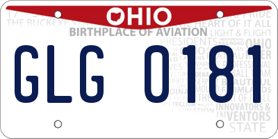 OH license plate GLG0181