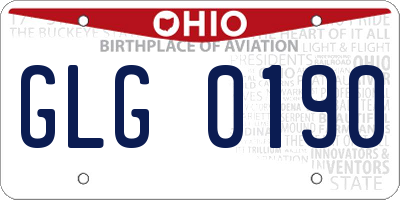 OH license plate GLG0190
