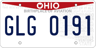OH license plate GLG0191