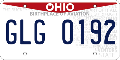 OH license plate GLG0192