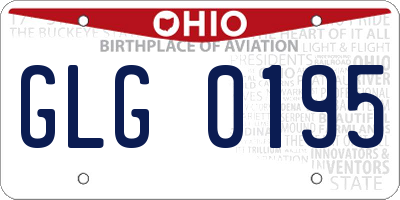OH license plate GLG0195